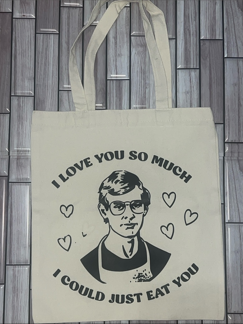 DYI Cream Tote with Black Portrait and Slogan